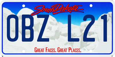 SD license plate 0BZL21