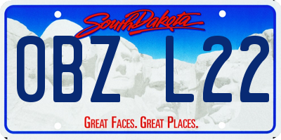 SD license plate 0BZL22