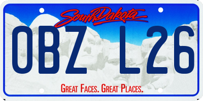 SD license plate 0BZL26