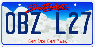 SD license plate 0BZL27
