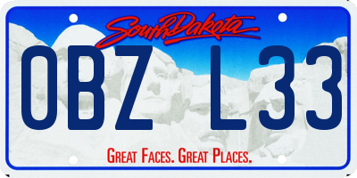 SD license plate 0BZL33