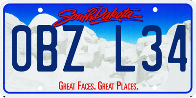 SD license plate 0BZL34