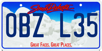 SD license plate 0BZL35