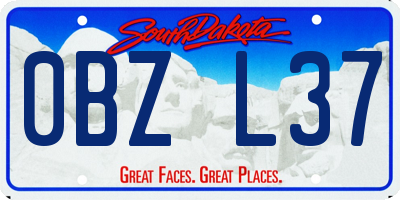 SD license plate 0BZL37