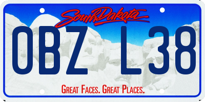 SD license plate 0BZL38