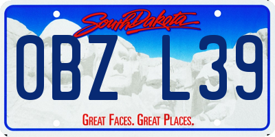 SD license plate 0BZL39