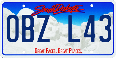 SD license plate 0BZL43