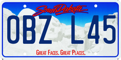 SD license plate 0BZL45