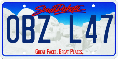 SD license plate 0BZL47