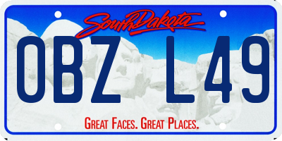 SD license plate 0BZL49