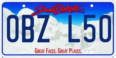 SD license plate 0BZL50