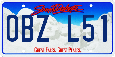SD license plate 0BZL51