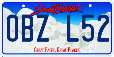 SD license plate 0BZL52