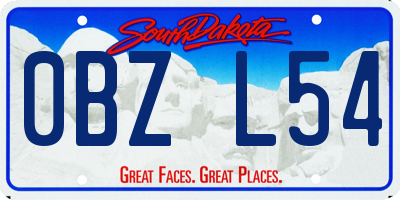 SD license plate 0BZL54