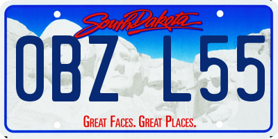 SD license plate 0BZL55