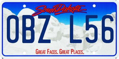 SD license plate 0BZL56