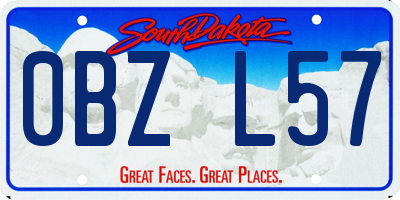 SD license plate 0BZL57