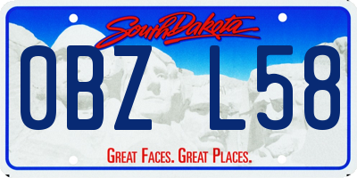 SD license plate 0BZL58