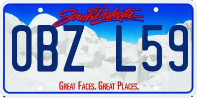 SD license plate 0BZL59