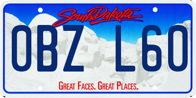 SD license plate 0BZL60