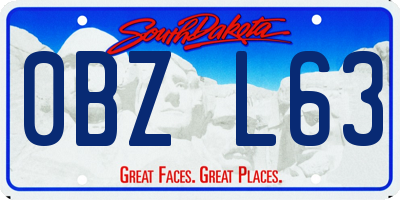 SD license plate 0BZL63