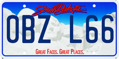SD license plate 0BZL66