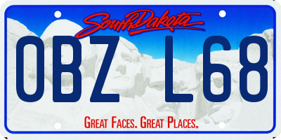SD license plate 0BZL68