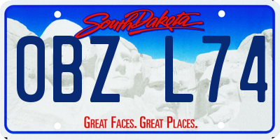 SD license plate 0BZL74