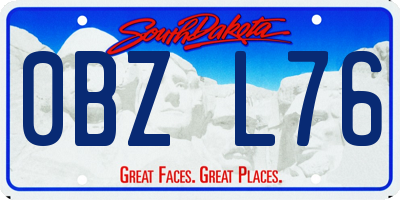 SD license plate 0BZL76