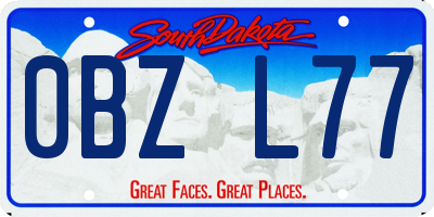 SD license plate 0BZL77