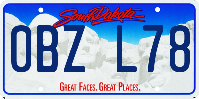 SD license plate 0BZL78