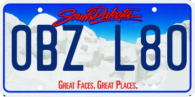 SD license plate 0BZL80