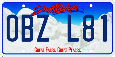 SD license plate 0BZL81