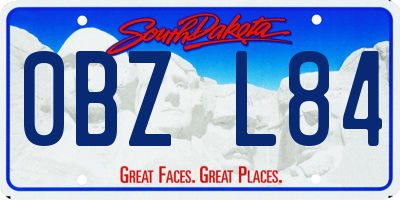 SD license plate 0BZL84