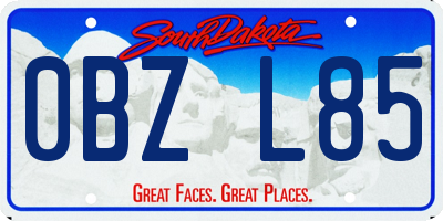 SD license plate 0BZL85