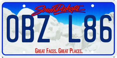 SD license plate 0BZL86
