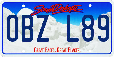 SD license plate 0BZL89