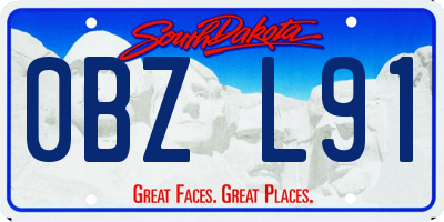 SD license plate 0BZL91