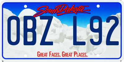 SD license plate 0BZL92