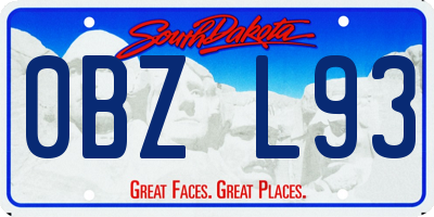SD license plate 0BZL93