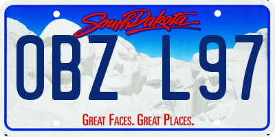 SD license plate 0BZL97