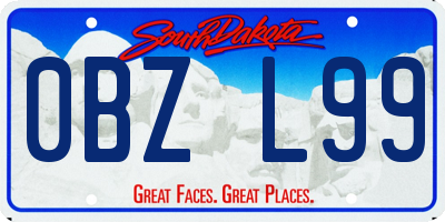 SD license plate 0BZL99
