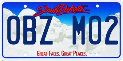 SD license plate 0BZM02