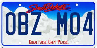 SD license plate 0BZM04