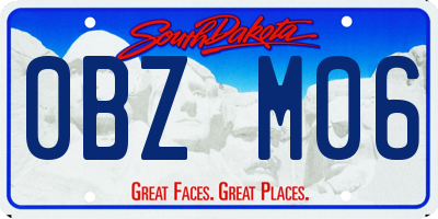 SD license plate 0BZM06