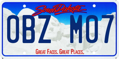 SD license plate 0BZM07