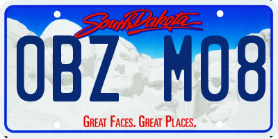 SD license plate 0BZM08