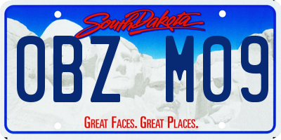 SD license plate 0BZM09
