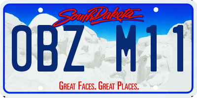 SD license plate 0BZM11