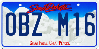 SD license plate 0BZM16